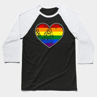 Gay Pride Flag LGBT+ Heart Baseball T-Shirt